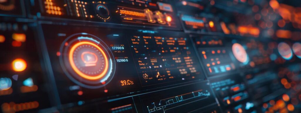 Sleek digital interface displaying vibrant data analytics and performance metrics, emphasizing efficiency and user engagement in modern web design trends.