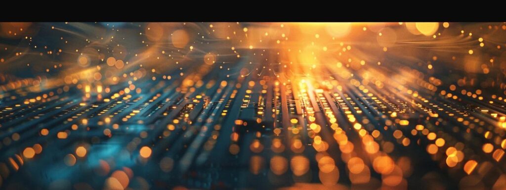 Abstract digital background with glowing lines and bokeh effects, representing the interplay of typography and graphics in web design.