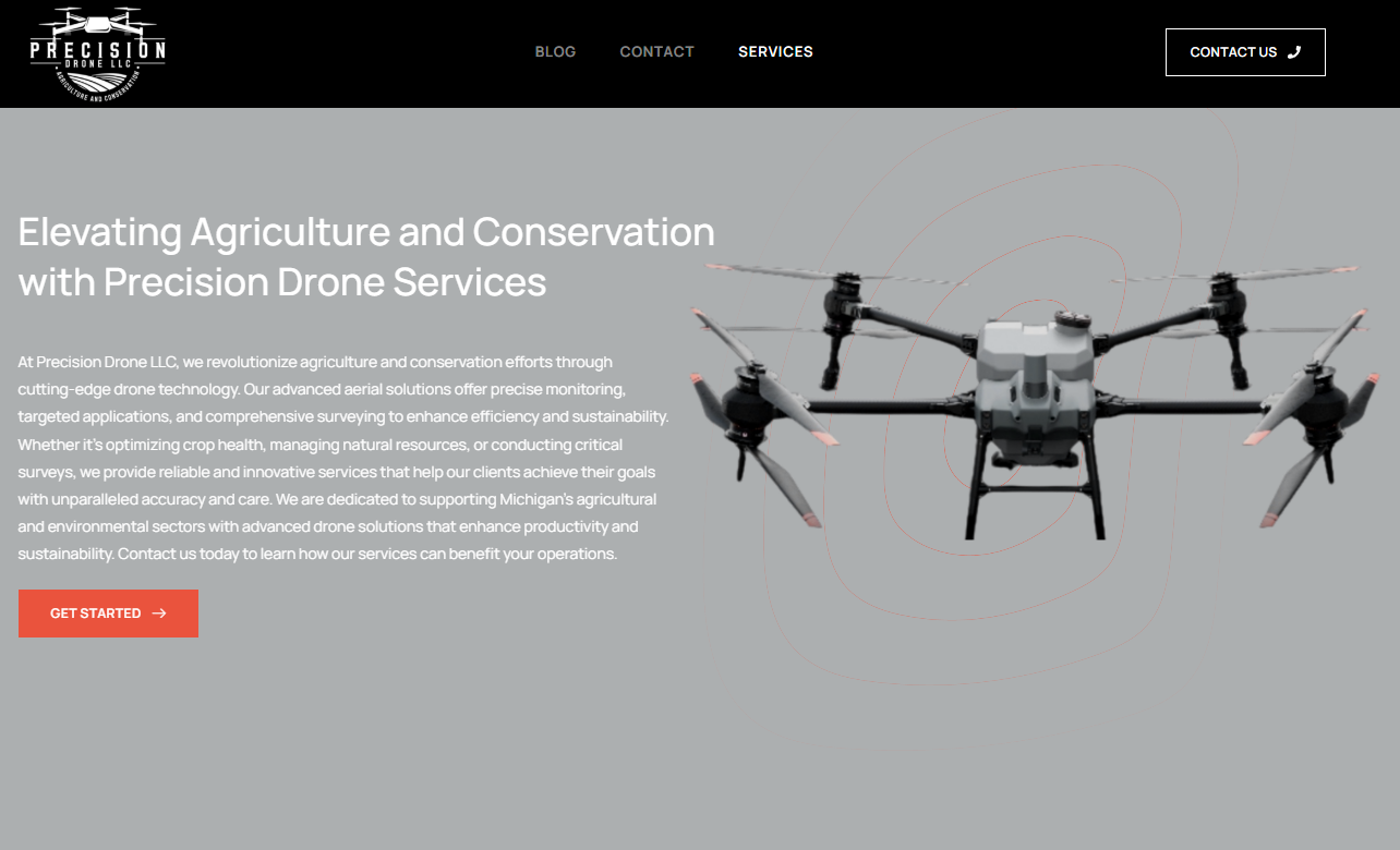 Drone technology for agriculture and conservation, showcasing Precision Drone LLC's innovative aerial solutions for monitoring and surveying.
